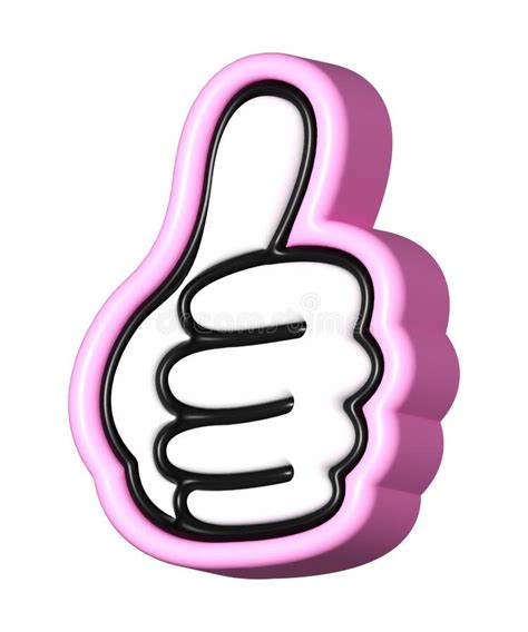 Like Hand Thumb Up Pink 3d Like Icons Ok Yes Like Emoji Stock