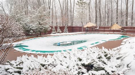 Snow Covered Swimming Pool Mid State Pools