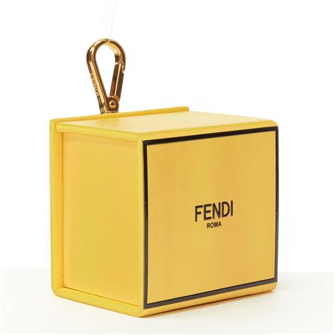 Fendi Fendi Pack Full Leather Yellow Black Logo Packaging Box Bag Char