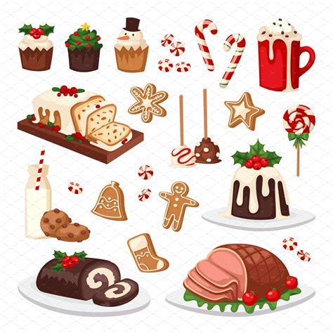 Vector Traditional Christmas Food By Vectorstockerland On