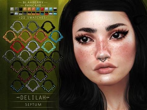 Delilah Septum By Blahberry Pancake For The Sims 4 Double Tongue