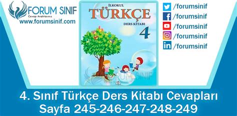 4 Sınıf Türkçe Ders Kitabı 245 246 247 248 249 Sayfa Cevapları Meb