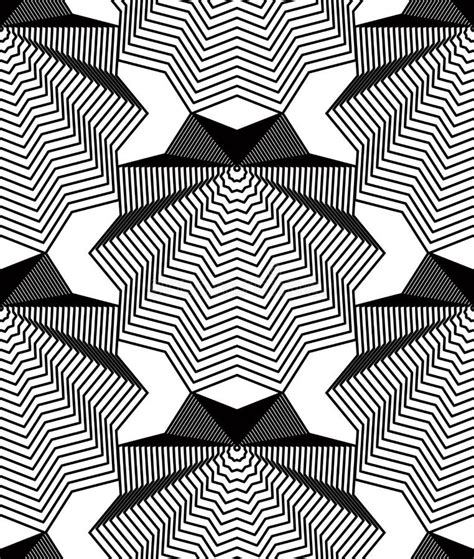 Continuous Vector Pattern With Black Graphic Lines Decorative A Stock