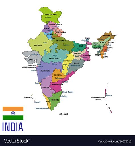 Political Map Of India Royalty Free Vector Image Images