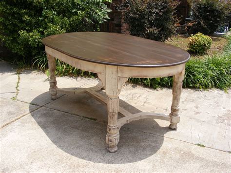 Oval Dining Table Completely Handcrafted Distress Brown ... Coffee table coffee table unique white distressed designs wood and, source: