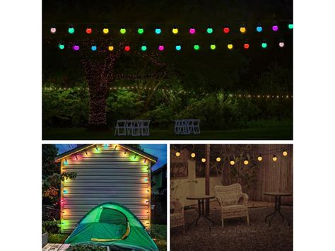 Benature Color Changing Led Outdoor String Lights 48ft Rgb Patio Lights