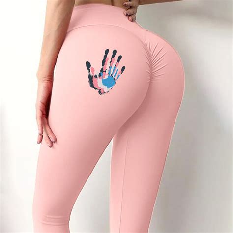 seamless women peach hip yoga pants hip high waist fitness push up tight fitting sports printed