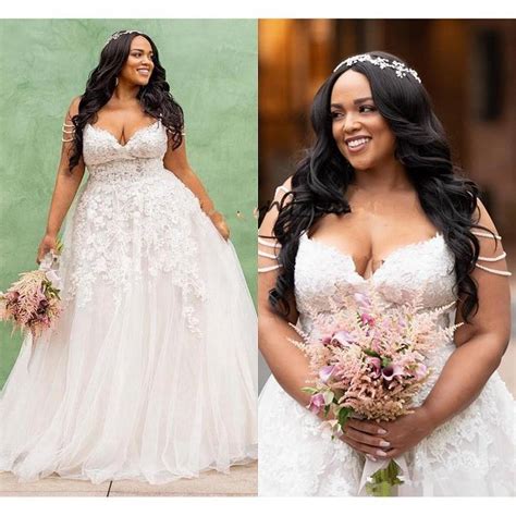 Discount Modest African Plus Size Wedding Dresses 2020 Spaghetti Straps