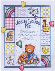 Go cross stitch crazy with our huge selection of free cross stitch patterns! Jesus Loves Me Sampler (cross stitch kit)