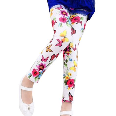 Multi Color Girl Pant Printing Flower Children Pants Spring Autumn Kids