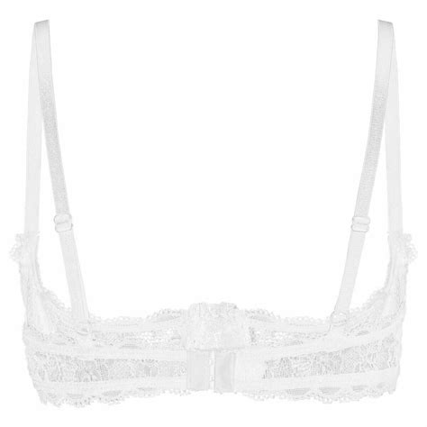 Sexy Women 1 4 Cup Bra Sheer Lace Netted See Through Underwired Non Pad Club Ebay