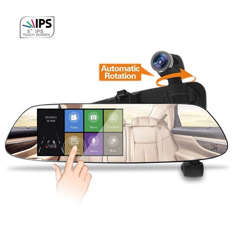 Mirror Dash Cam Hd 1080p Panoramic Front Car Mirror Camera With 360