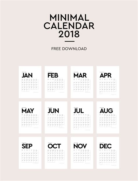 Minimalist Wall Calendar 2021 Yearmon