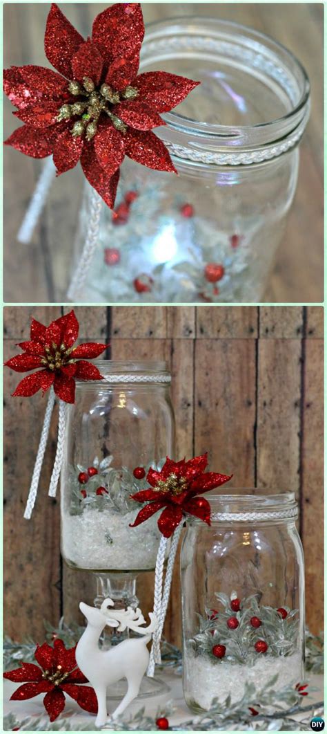 Add a rustic touch to a candle holder or glass container by using yarn. 12 DIY Christmas Mason Jar Lighting Craft Ideas | Do it ...