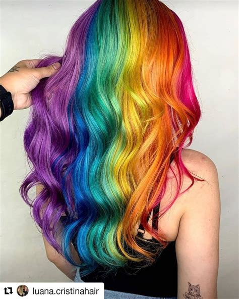 42 Prideful Rainbow Hair Colors To Try In Pride 2022 Long Hair Styles Rainbow Hair Color