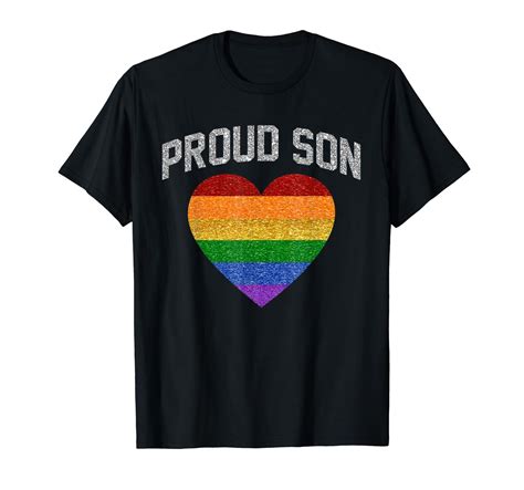 Funny Proud Son Lgbt Rainbow Heart Gay Tee Pride Month T Shirt