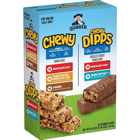 Quaker Chewy Granola Bars Chewy And Dipps Variety Pack 58 Bars