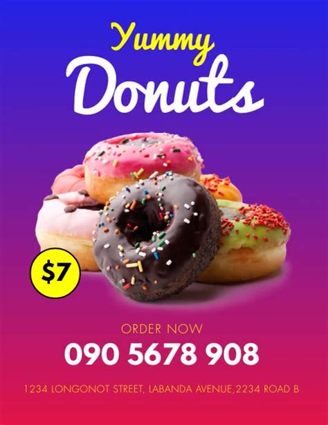 Copy Of Yummy Donuts Flyer Postermywall