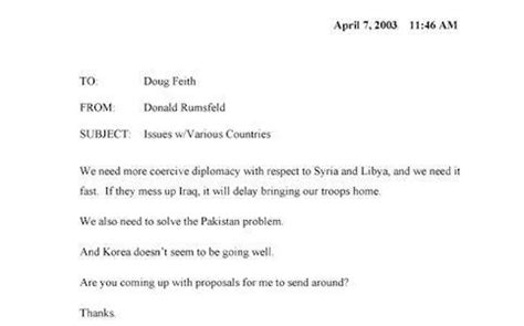 Donald Rumsfeld Sent Douglas Feith A Honey Do List Asking Him To Handle All Of The Bush