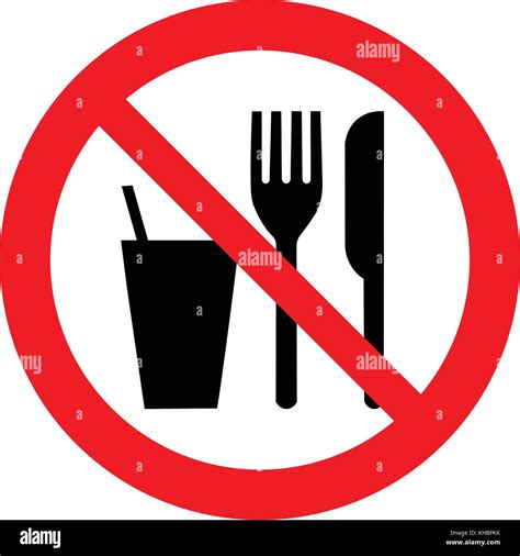 Do Not Eat Or Drink Sign No Eating Or Drinking Prohibition Sign Stock