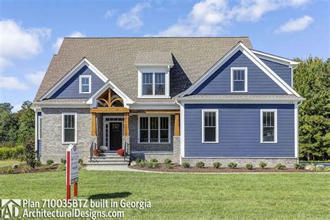 2 Story Craftsman House Plan With Mixed Material Exterior 710035btz