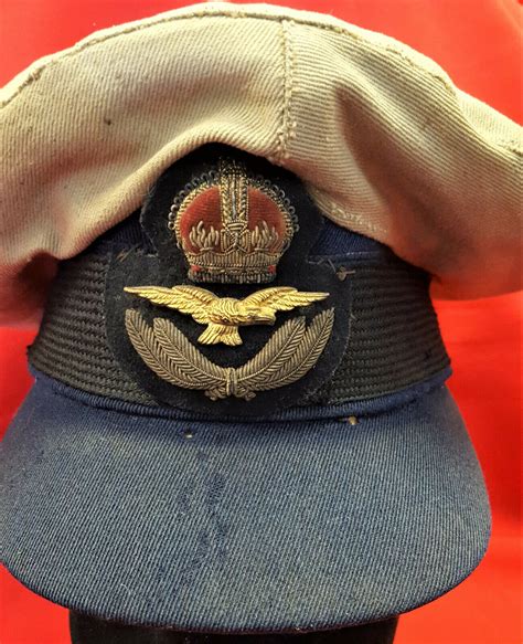Ww2 Royal Australian Air Force Uniform Flying Peaked Cap Raaf Hat Jb