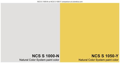 Natural Color System Ncs S N Vs Ncs S Y Color Side By Side