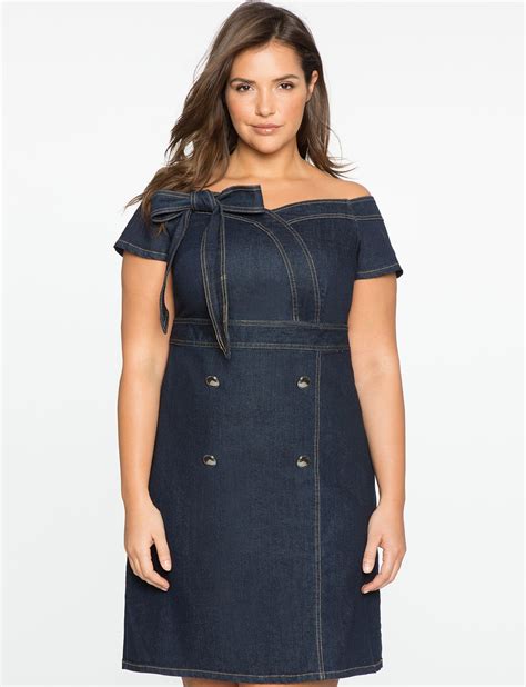 Off The Shoulder Sweetheart Denim Dress Dark Wash Denim Dress Womens