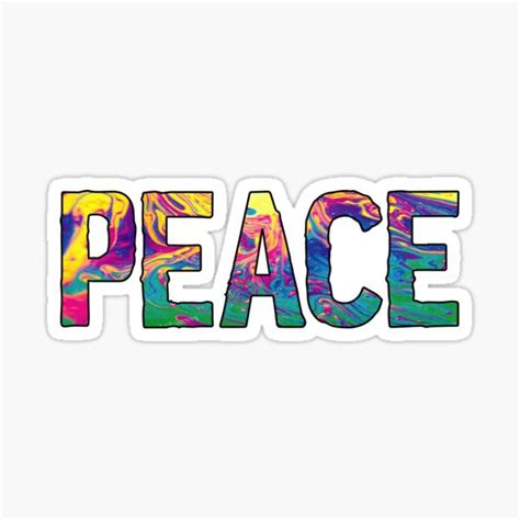 Psychedelic Peace Sign Sticker For Sale By Clojamila Redbubble