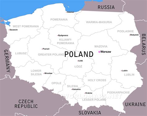 All regions, cities, roads, streets and buildings satellite view. Poland Map And International Map Collection