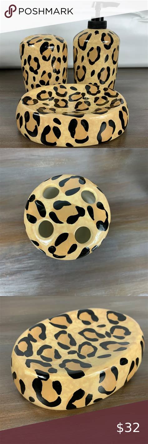 Neutral hues, tasseled ends and a leopard print create a classic accessory youll reach for again and again. Animal Leopard Print Bathroom Accessories in 2020 (With ...