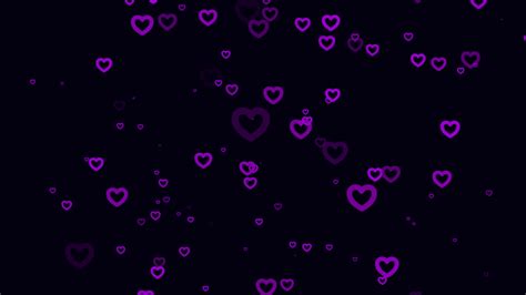Purple Heart Particle Motion Background Faded Wallpaper Animation With