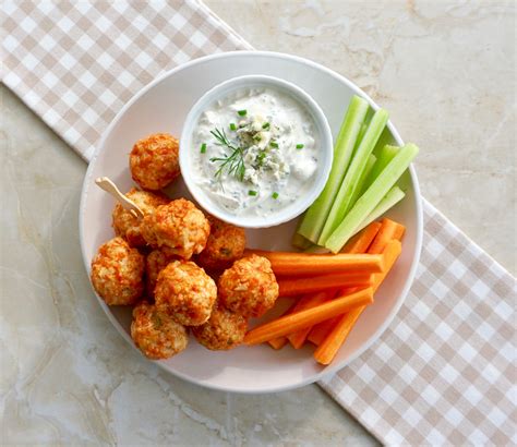 Buffalo Chicken Meatballs With Blue Cheese Ranch Dip Anothertablespoon