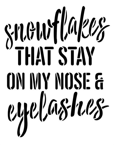 Snowflakes Nose And Eyelashes Stencil By Studior12 Reusable Etsy