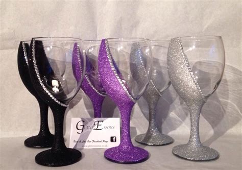 Wine charms come in a variety of styles, materials, and price ranges. 2 seated glitter glasses | eBay … | Glitter wine glasses ...
