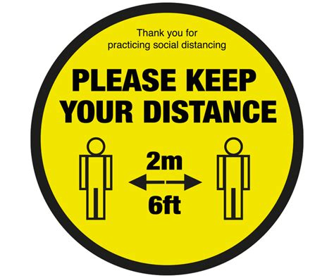 Please Keep Your Distance Social Distancing Floor Stickers Pack Of