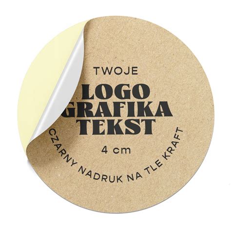 Naklejki Eko Kraft samoprzylepne personalizowane okrągłe 4cm 100 szt