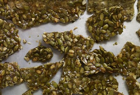 Unlike sunflower seeds, whose outer shell you must remove before eating, you can just pop 'em in your mouth and eat 'em whole. Pati Jinich » Pepita Brittle