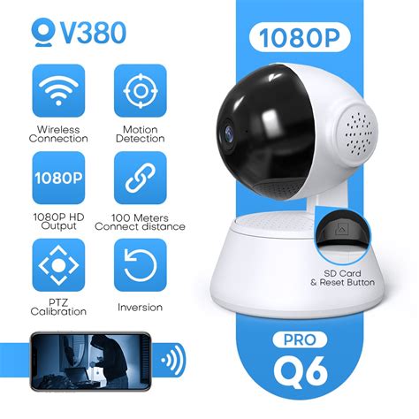 V380 Q6 Pro Cctv Camera Wifi Connect To Cellphone 1080p Smart Home