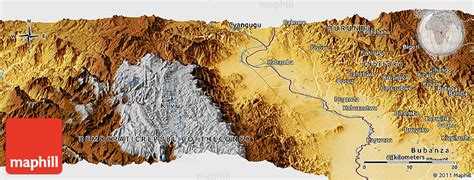 Physical Panoramic Map Of Rubirizi