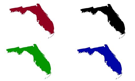 Florida State Map Silhouette In The United States 3165419 Vector Art At