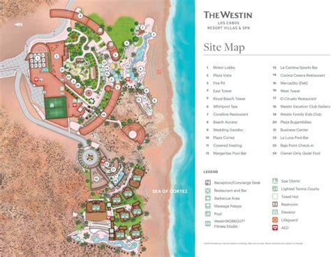 Resort Map The Westin Los Cabos Resort Villas And Spa Los Cabos Mexico