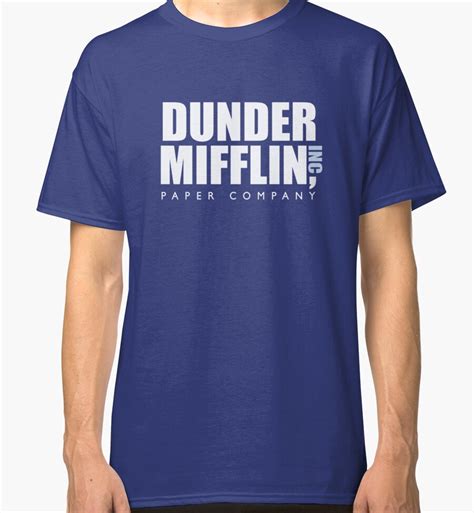 Dunder Mifflin The Office Logo Classic T Shirts By Caseyward Redbubble