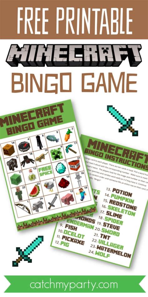 Download Our Free Printable Minecraft Bingo Game Now Minecraft Bingo