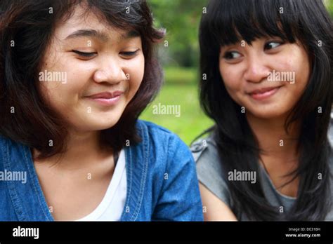 Two Cute Indonesian Girls Stock Photo Alamy