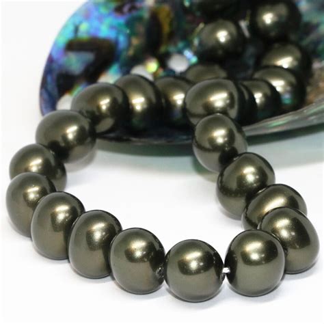 New Arrival Natural Ink Green Shell Pearl 1315mm Loose Beads Irregular