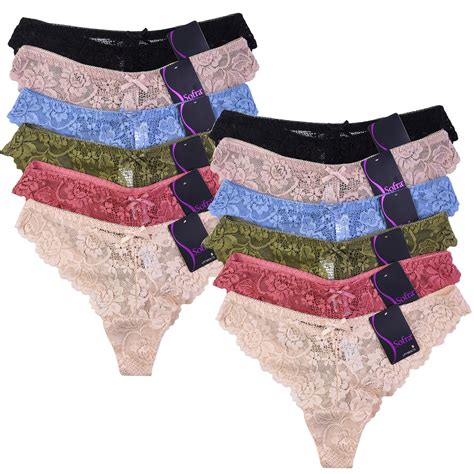 Dailywear Womens Lace Thong Panty 12 Pack Xlarge