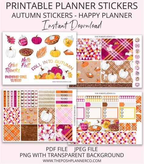Paper Party And Kids Autumn Planner Sticker Set Scrapbooking Pe