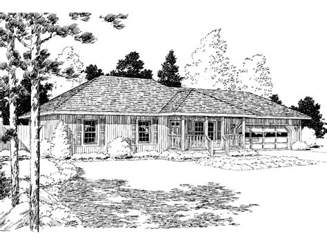 Wide, rambling footprint with attached garage. Spring Crest Ranch Home Plan 038D-0641 | House Plans and More