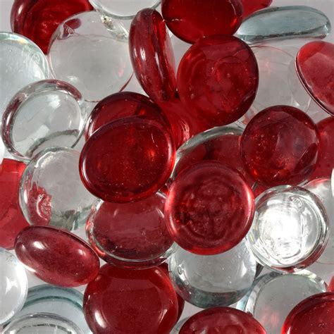 Vase Filler Marbles For Vases Clear And Red Accent Gems Glass Pebbles 10 Oz Bags 4 Pack
